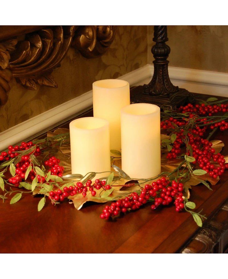 Lumabase Set of 3 Flickering Led Candles with Remote Control