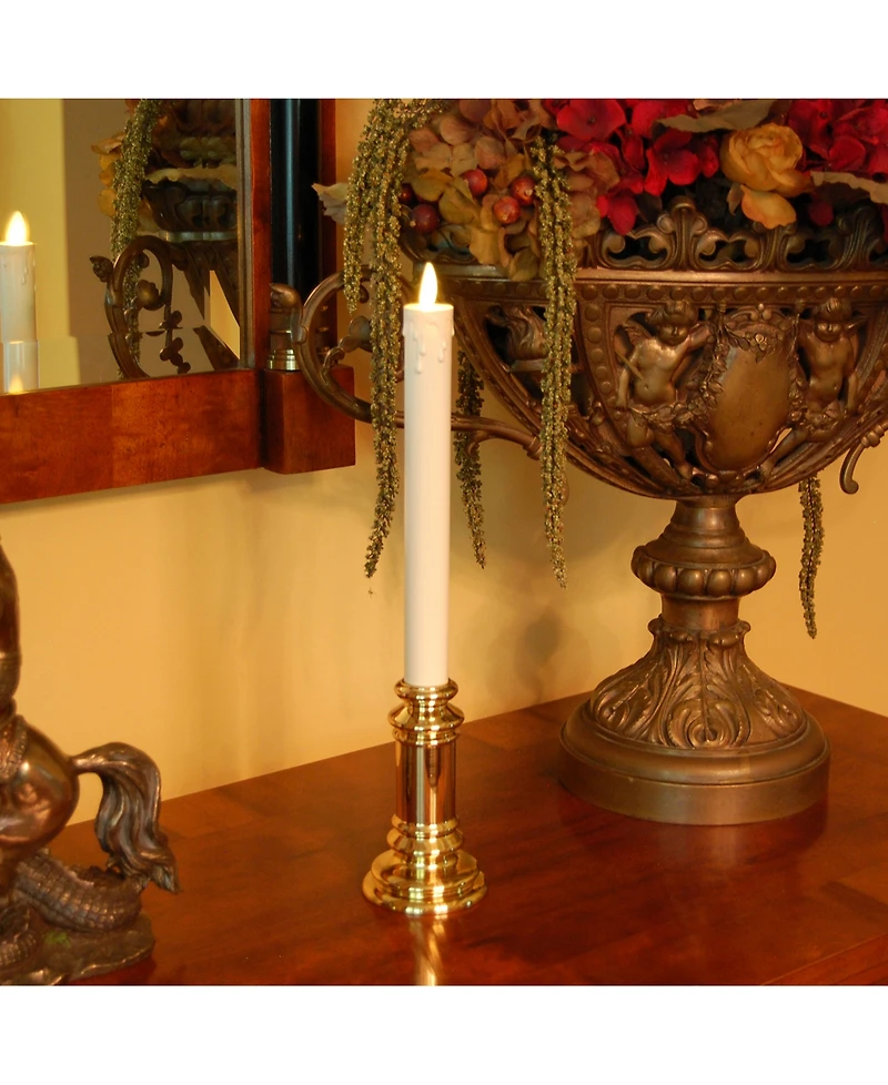 Lumabase Set of 2 Battery Operated Led Taper Candles with Moving Flame and Holders
