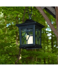 Lumabase Black Solar Lantern and Metal Shepherd's Hook