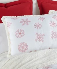 Levtex Red Snowflake Sherpa Quilt Sets