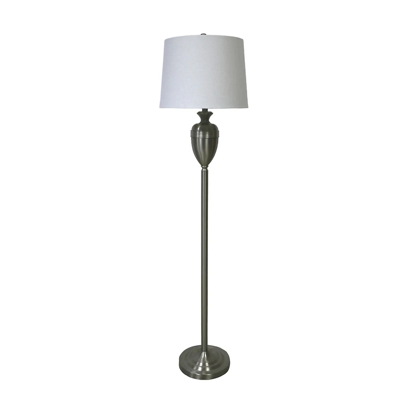 Fangio Lighting's 1591BS 61" Brushed Steel Decorative Urn Floor Lamp