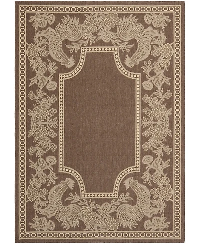 Safavieh Courtyard CY3305 Chocolate and Natural 5'3" x 7'7" Sisal Weave Outdoor Area Rug