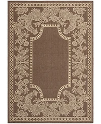 Safavieh Courtyard CY3305 Chocolate and Natural 5'3" x 7'7" Sisal Weave Outdoor Area Rug