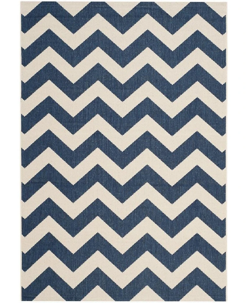 Safavieh Courtyard CY6244 Navy and Beige 5'3" x 7'7" Sisal Weave Outdoor Area Rug