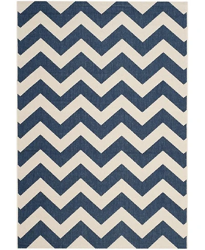 Safavieh Courtyard CY6244 Navy and Beige 5'3" x 7'7" Sisal Weave Outdoor Area Rug