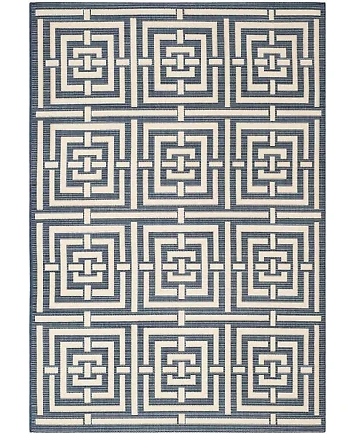 Safavieh Courtyard CY6937 Navy and Beige 5'3" x 7'7" Sisal Weave Outdoor Area Rug