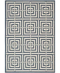 Safavieh Courtyard CY6937 Navy and Beige 5'3" x 7'7" Sisal Weave Outdoor Area Rug