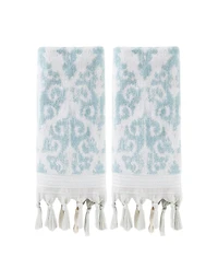 Saturday Knight Mirage Fringe 2 Piece Hand Towel Set