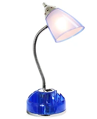 Limelight's Flossy Organizer Desk Lamp with Charging Outlet Lazy Susan Base