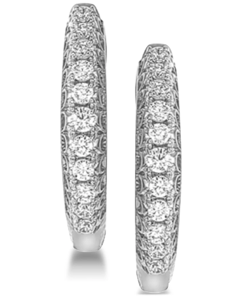 Diamond Hoop Earrings (1/4 ct. t.w.) in 10k White Gold