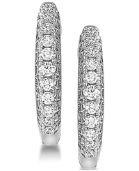 Diamond Hoop Earrings (1/4 ct. t.w.) in 10k White Gold