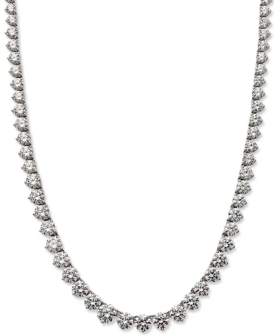 Arabella Sterling Silver Necklace, Cubic Zirconia Necklace (53 ct. t.w.)