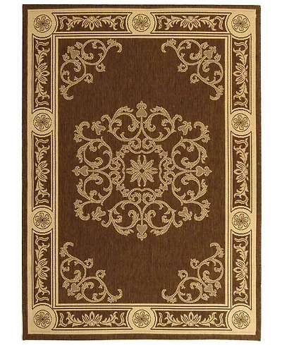 Safavieh Courtyard CY2914 Chocolate and Natural 5'3" x 7'7" Outdoor Area Rug
