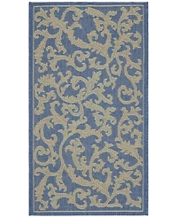 Safavieh Courtyard CY2653 Blue and Natural 5'3" x 7'7" Outdoor Area Rug