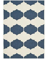 Safavieh Courtyard CY6162 Beige and Navy 5'3" x 7'7" Outdoor Area Rug