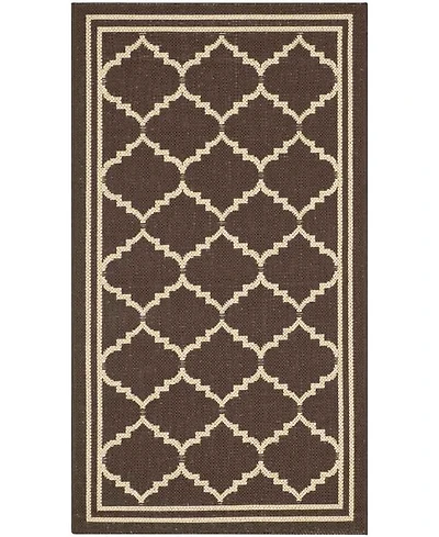 Safavieh Courtyard CY6889 Chocolate and Cream 5'3" x 7'7" Sisal Weave Outdoor Area Rug