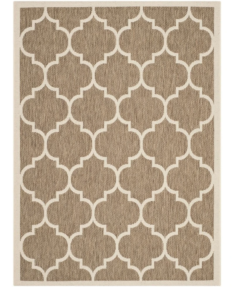 Safavieh Courtyard CY6914 Brown and Bone 5'3" x 7'7" Outdoor Area Rug
