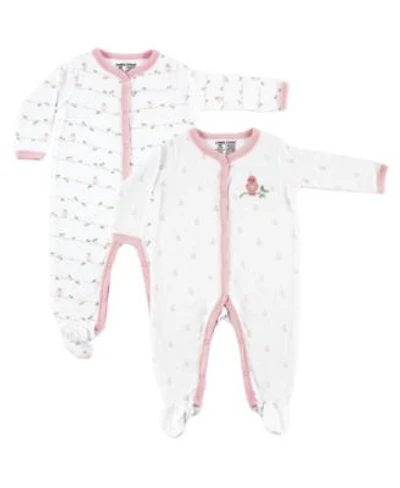 Luvable Friends Baby Girls Baby Cotton Snap Sleep Play 2pk Bird