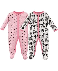 Luvable Friends Baby Girls Cozy Cotton Day-to-Night Romper