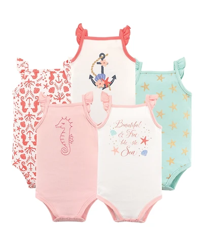 Hudson Baby Girls Cotton Sleeveless Bodysuits