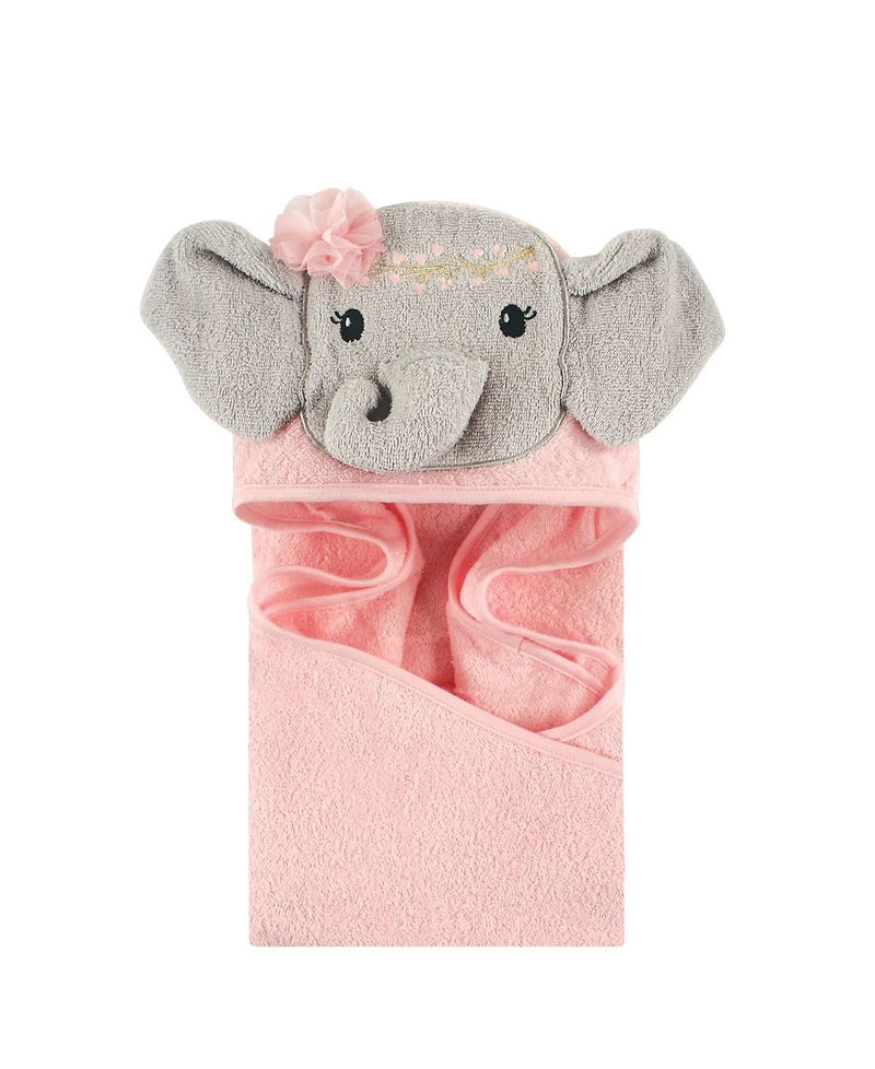 Little Treasure Girls Plush Cotton Hooded Towel with Fun Animal Characters