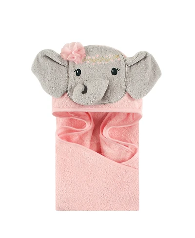 Little Treasure Girls Plush Cotton Hooded Towel with Fun Animal Characters