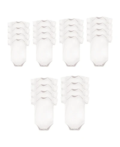Luvable Friends Cotton Bodysuits 24pk, White, 0-24 Months