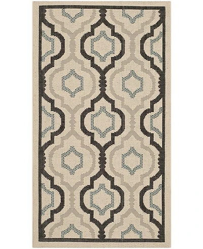 Safavieh Courtyard CY7938 Beige and Black 5'3" x 7'7" Outdoor Area Rug
