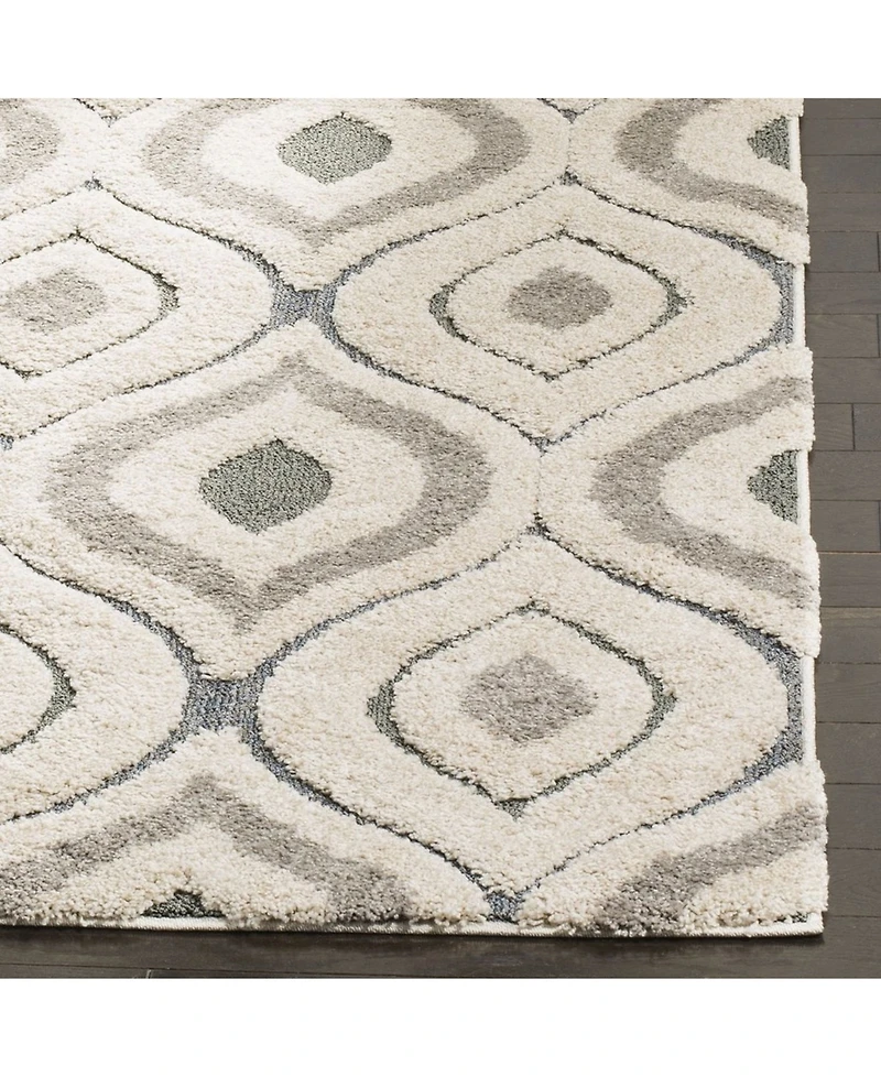 Safavieh Florida Shag SG461 Cream and Light Blue 5'3" x 7'6" Area Rug