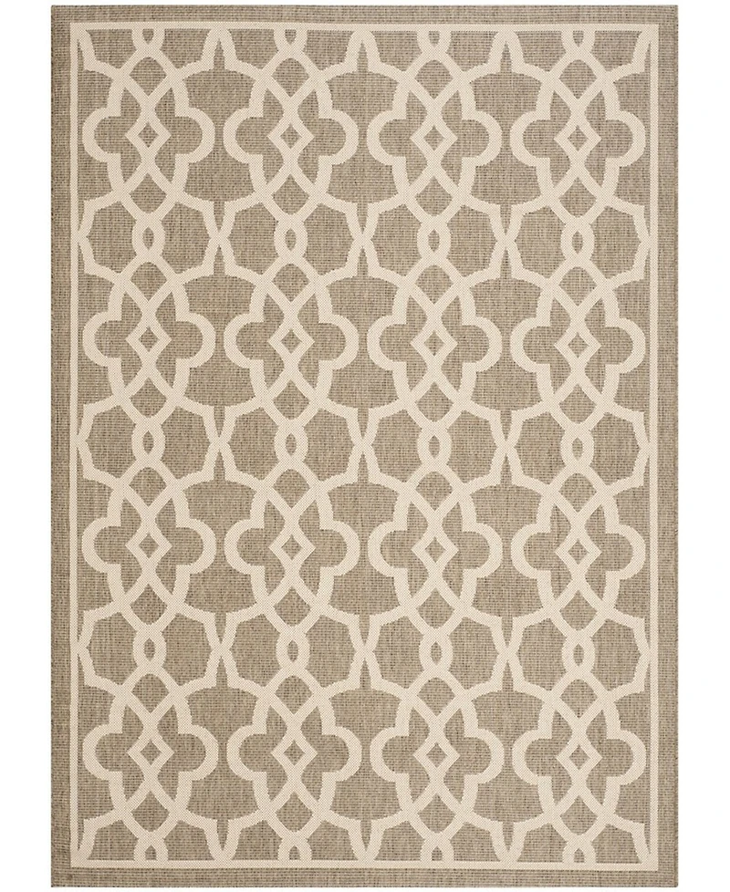 Safavieh Courtyard CY6071 Mocha and Beige 5'3" x 7'7" Outdoor Area Rug