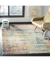 Safavieh Monaco MNC262 Teal and Orange 5'1" x 7'7" Area Rug
