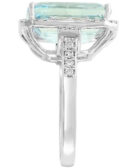 Effy Aquamarine (6-7/8 ct. t.w.) & Diamond (1/2 Ring 14k White Gold