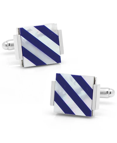 Floating Mother of Pearl Striped Cufflinks