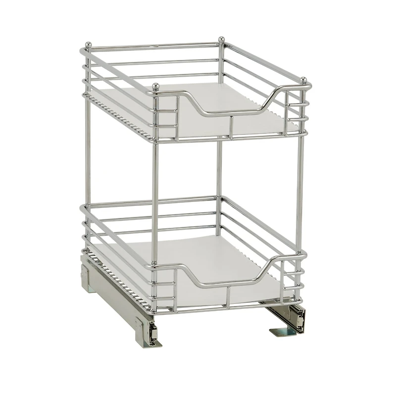 Household Essentials Design Trend Glidez 11.5" Standard Depth 2-Tier Double Basket Sliding Under Cabinet Organizer