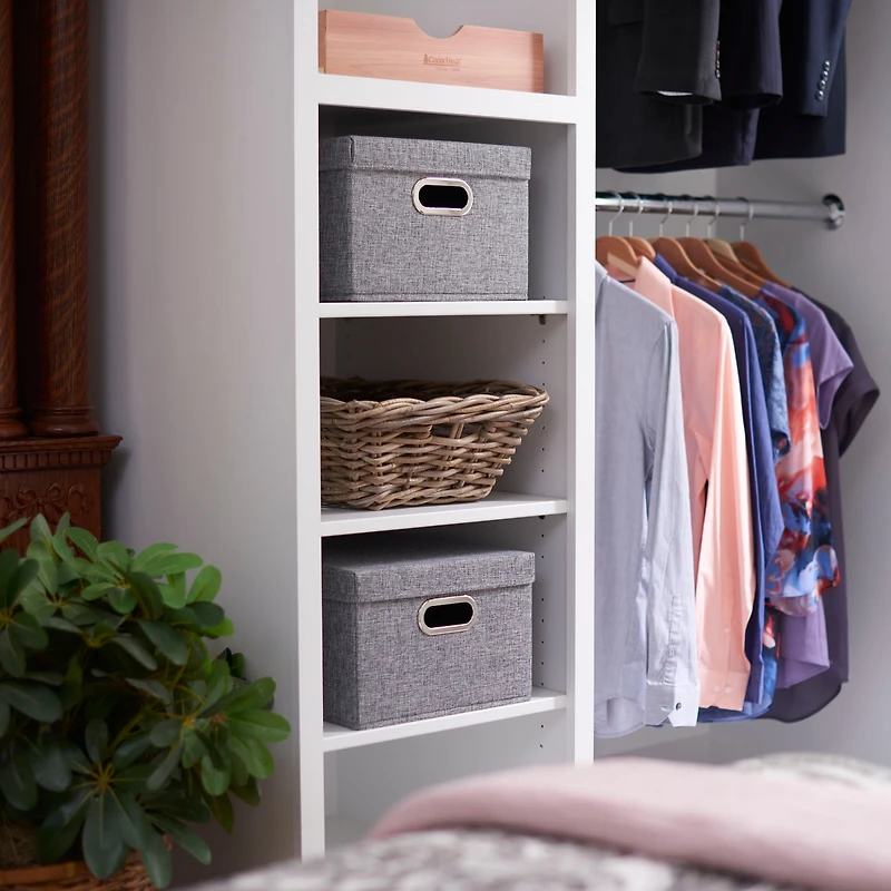 Household Essentials Storage Bins with Lids and Chromed Grommet Handles