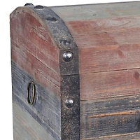 Household Essentials Small Weathered Wooden Storage Trunk
