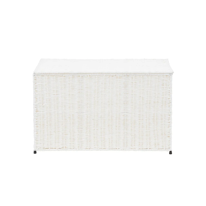 Household Essentials Large Wicker storage Chest, White