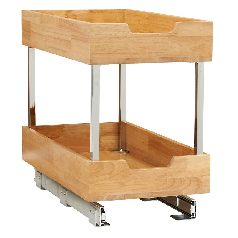 Household Essentials Glidez Wood 11.5" 2-Tier Sliding Cabinet Organizer