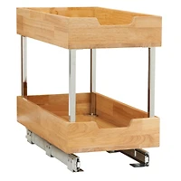 Household Essentials Glidez Wood 11.5" 2-Tier Sliding Cabinet Organizer