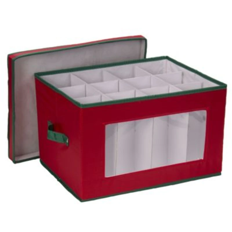Household Essentials Holiday Stemware Storage Box Windowed Storage With Lid