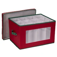 Household Essentials Holiday Stemware Storage Box Windowed Storage With Lid