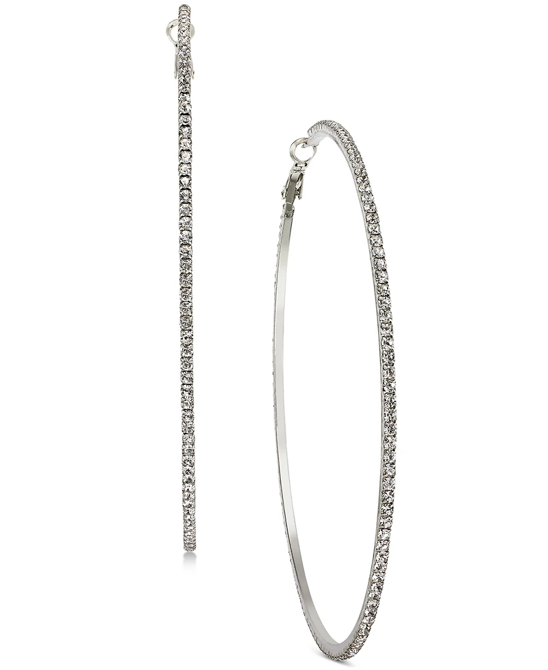 I.n.c. International Concepts Extra-Large Pave Hoop Earrings, 3.54", Created for Macy's