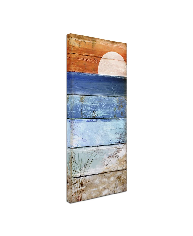 Color Bakery 'Beach Moonrise Ii' Canvas Art - 10" x 24" x 2"