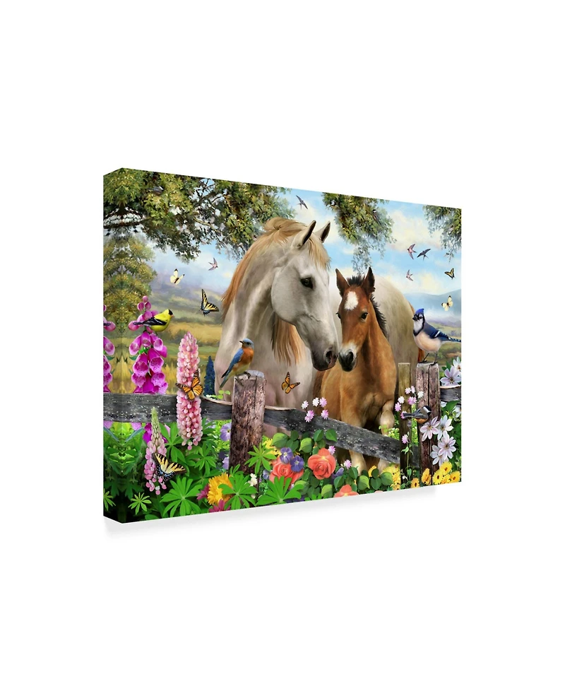 Howard Robinson 'Garden Horses' Canvas Art - 19" x 14" x 2"