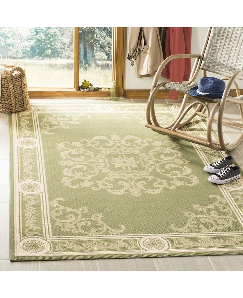Safavieh Courtyard CY2914 Olive and Natural 5'3" x 7'7" Outdoor Area Rug