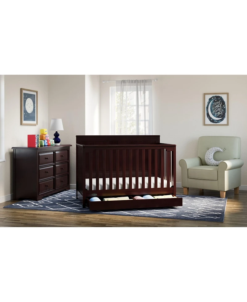 Graco Hadley 5-in-1 Convertible Crib with Drawer (White) –Crib Combo