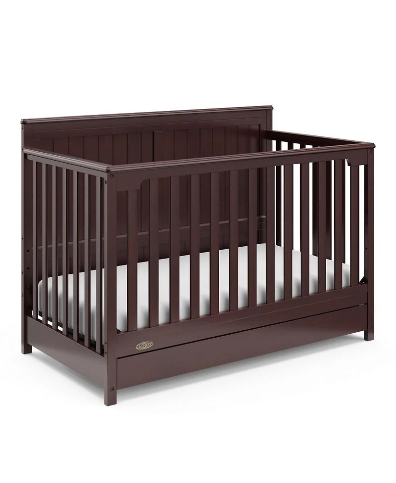 Graco Hadley 5-in-1 Convertible Crib with Drawer (White) –Crib Combo