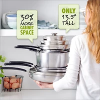 GreenPan Levels 11-Pc. Stainless Steel Stackable Ceramic Nonstick Cookware Set, Exclusively at Macy's