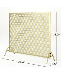 Ellias Single Panel Gold Iron Fire Screen
