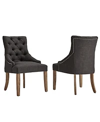 Alvia Button Tufts Wingback Hostess Chair Set Of 2